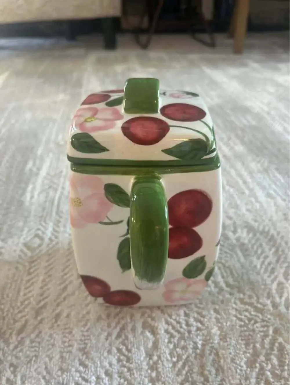 Tabletops Unlimited Sorbet Square Ceramic Fruit Teapot